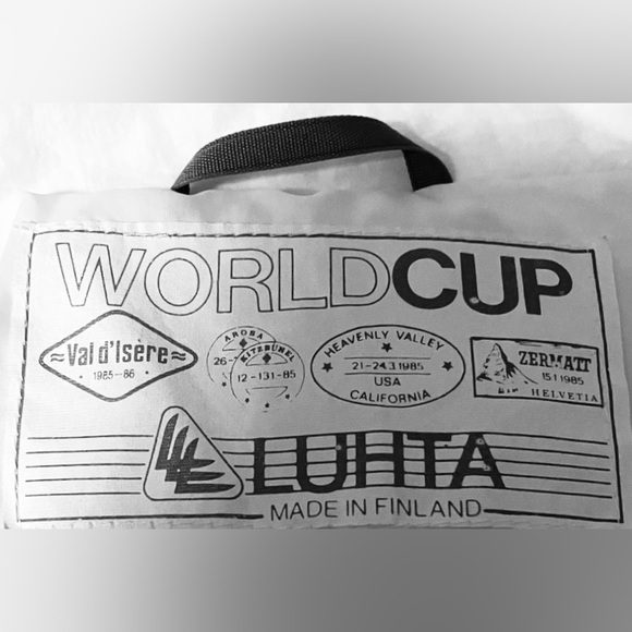 Vintage 1985 Luhta World Cup Alpine Downhill Ski Suit Vald’isere in white size 8 - Picture 12 of 14